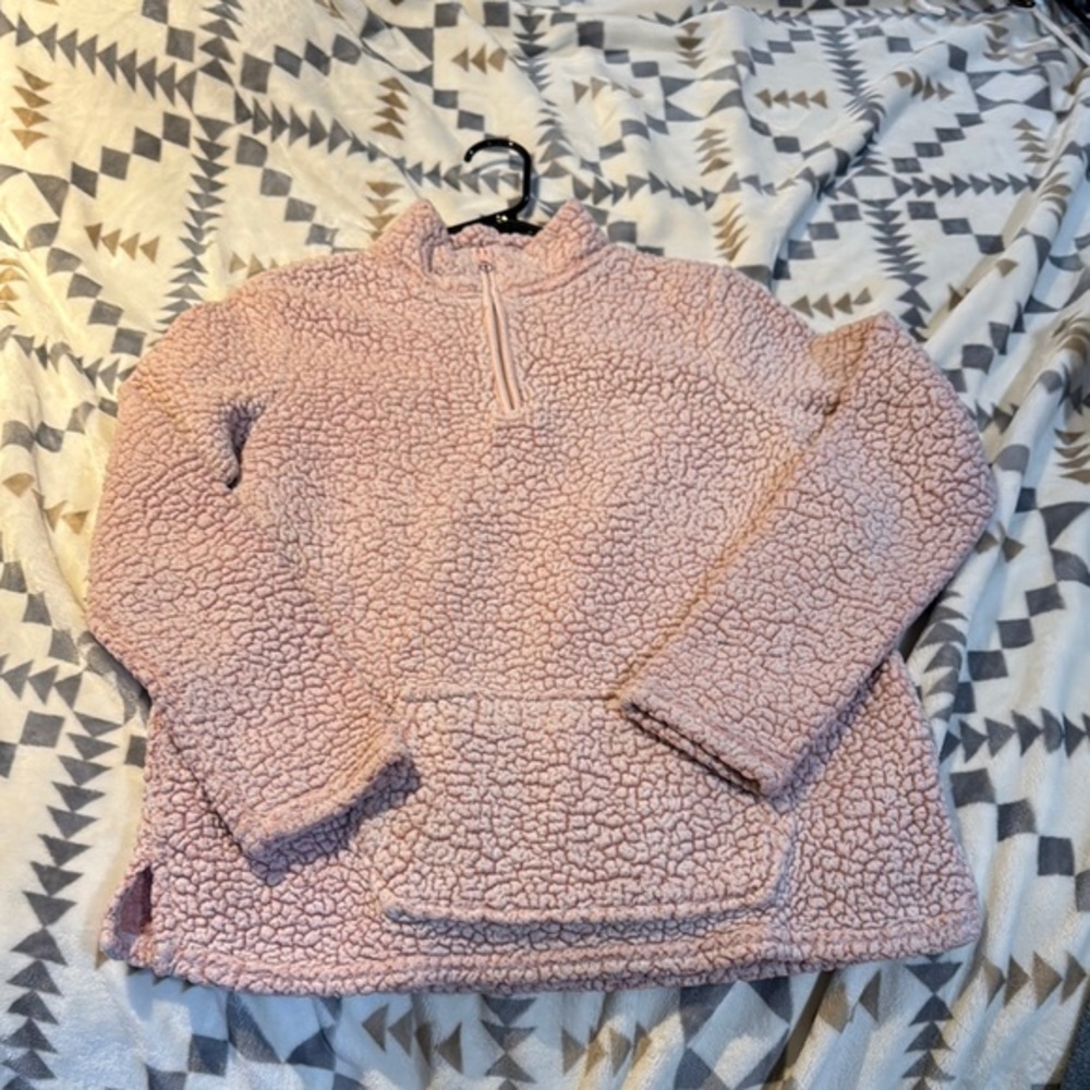 Cozy Pink Sherpa Pullover Jacket
